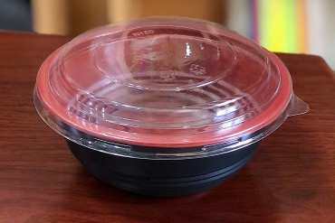 Plastic bowl containing food